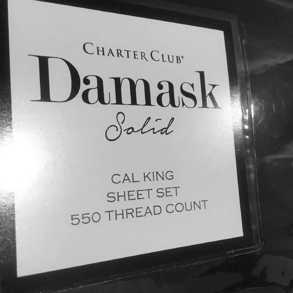 new BLACK Charter Club 550 TC Supima Cotton CAL KING Sheet Set fits 18